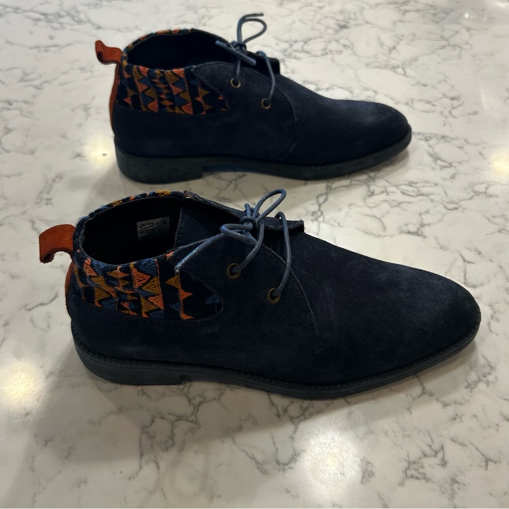 Swear London Blue Suede Bootie Shoes Ankle Boots Size 38/7.5